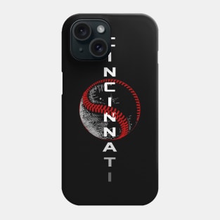 Cincinnati Baseball Vintage Leopard Heart Baseball Fans Phone Case