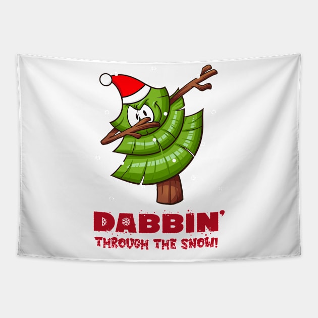 Dabbing Christmas Tree (on light colors) Tapestry by Messy Nessie