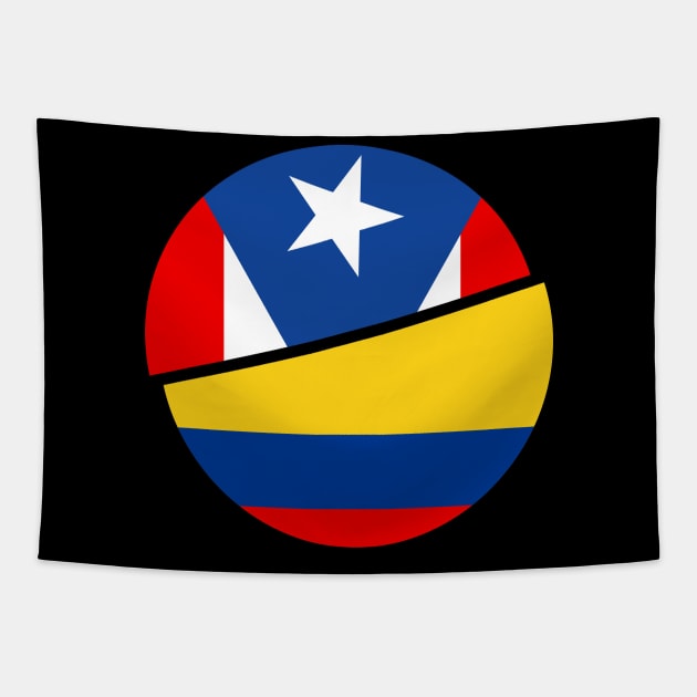 Puerto Rican and Colombian Pride - Colombia Puerto Rico Tapestry by PuertoRicoShirts