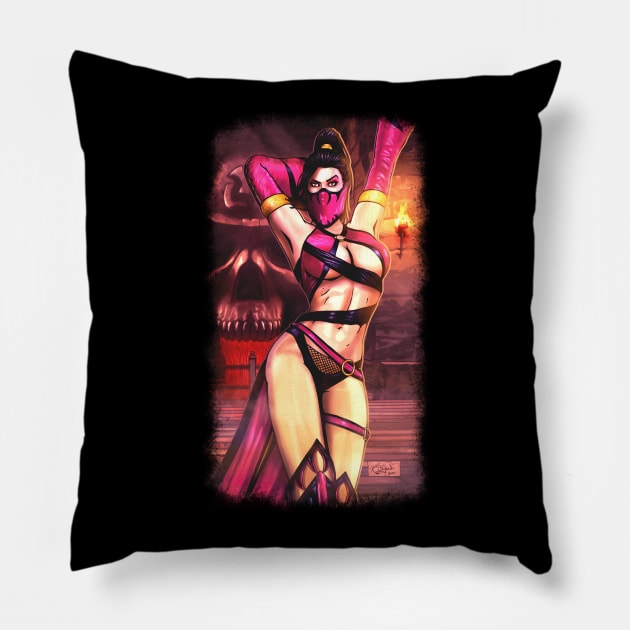 Mileena - Femme Fatale Pillow by Keith_Byrne