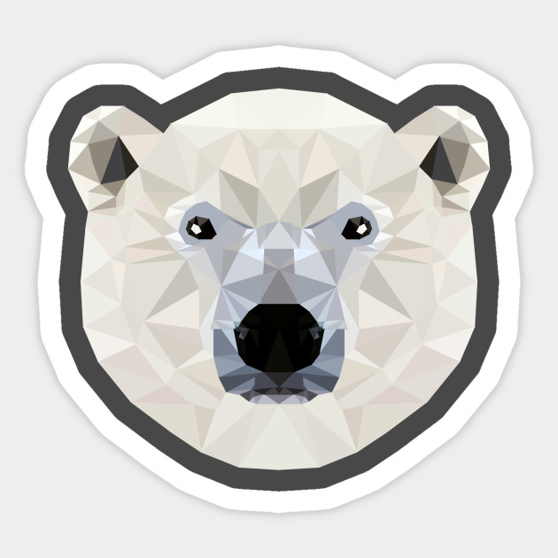 Low Poly Polar Bear Polar Bear Sticker Teepublic