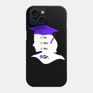 Purple Graduation Cap Miss Ms Mrs Dr for New Graduate | Dark Variant Phone Case