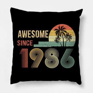 36 Years Old Awesome Since 1986 Gifts 36th Birthday Gift Pillow