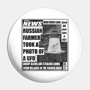 UFO in the Newspaper Pin