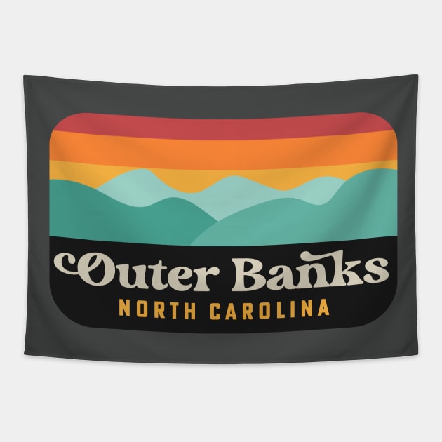 Outer Banks NC Retro OBX North Carolina Tapestry by PodDesignShop