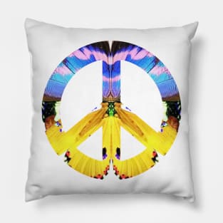 Peace Sign Support Life Humanity Hope Compassion Nature Inspired Psychedelic Kaleidoscope Hippie Flower Power Expressive Youthful Pillow