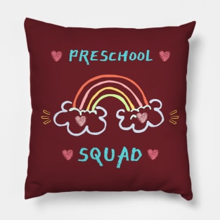 rainbow preschool squad back to school shirt Pillow