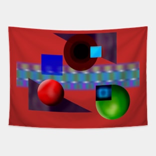 Abstract 3D Shapes Tapestry