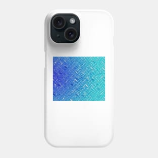 3D abstract blue pattern in the style of lattice characters Phone Case