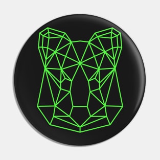 Green Geometric Quokka Line Art Pin