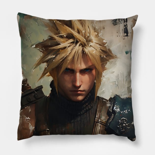 FF7 Rebirth Cloud Strife Pillow by peculiarbutcute