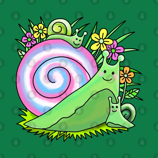 Snail with baby snails by Art by Veya