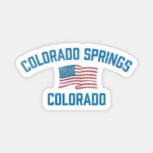 Colorado Springs Colorado Vintage USA Flag Magnet