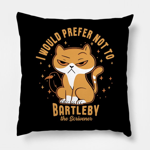 I would prefer not to - the Scrivener Cat design Pillow by Graphic Duster