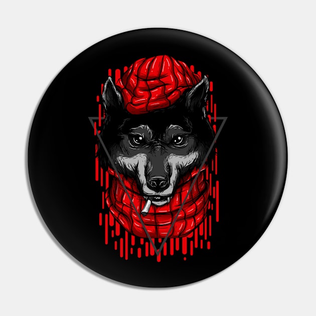 Bad Wolf Cartoon Red Pin by BradleyHeal