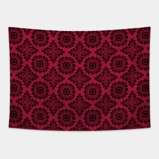 Flower ornament baroque 21102020 dark red Tapestry