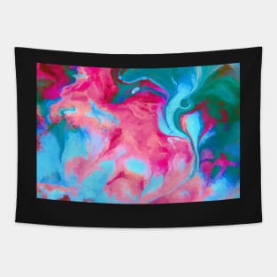 Abstract Pink & Blue Swirl Tapestry