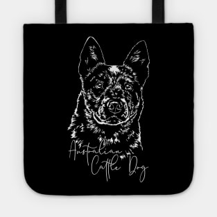 Funny Australian Cattle Dog lover dog portrait Tote