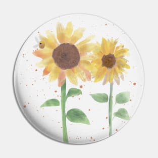 Hello Summer Sunflower Bee and Sun Pin