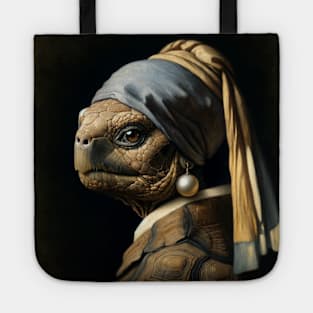 Wildlife Conservation - Pearl Earring Galapagos Tortoise Meme Tote