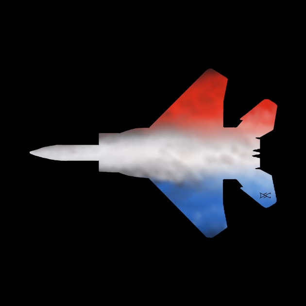 F-15 Red White and Blue Silhouette by DSCarts