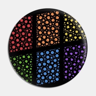 Geometric Shapes Made From Rainbow Polyhedral Dice Pin