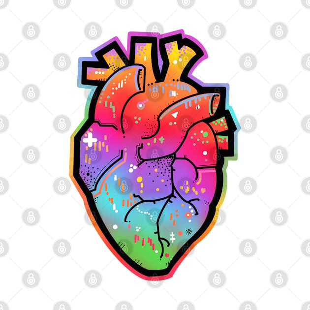 Rainbow anatomical heart by weilertsen