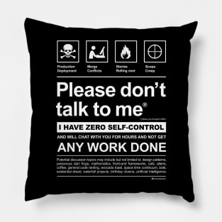 SOFTWARE DEVELOPER - PLEASE DON'T TALK TO ME Pillow