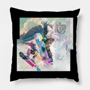 Snowboard art gift Pillow