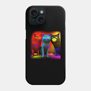 Three Colorful Cats Phone Case