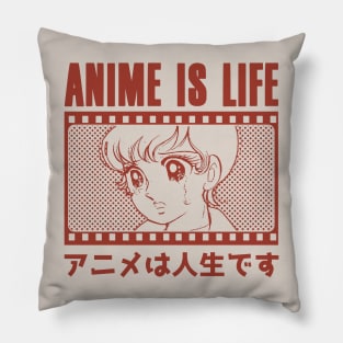 Anime is Life Otaku, Vintage Retro Pillow