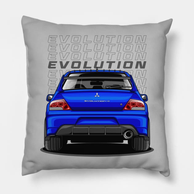 Lancer EVO IX GT (Octane Blue) Pillow by Jiooji Project