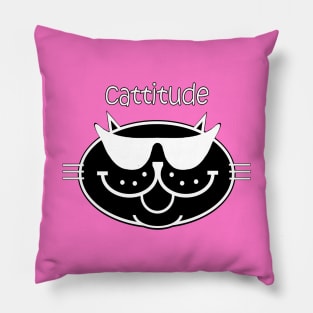 Cattitude 2 - Black Cat Pillow