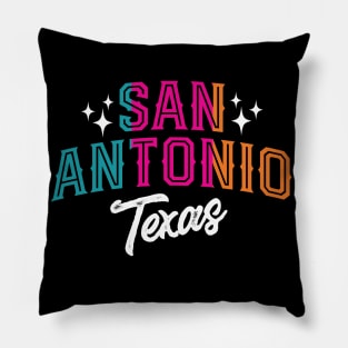 San Antonio Texas Retro Colors Pillow