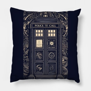 Art Nouveau Police Call Box Pillow