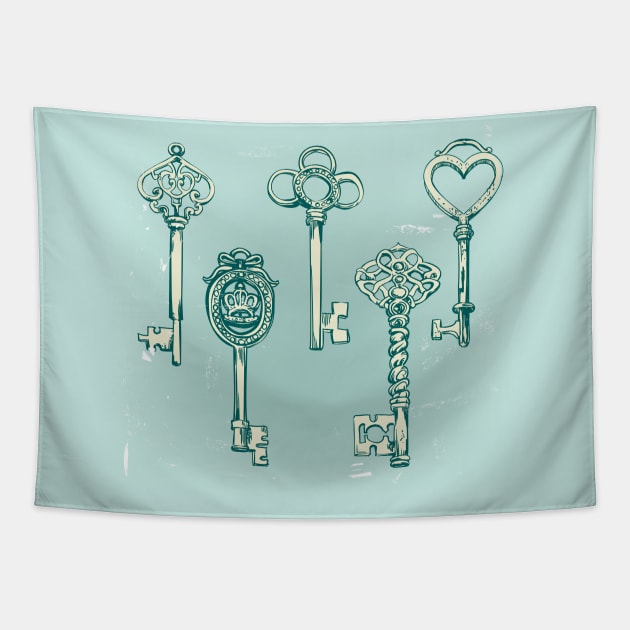 Fancy Keys Tapestry by EveFarb