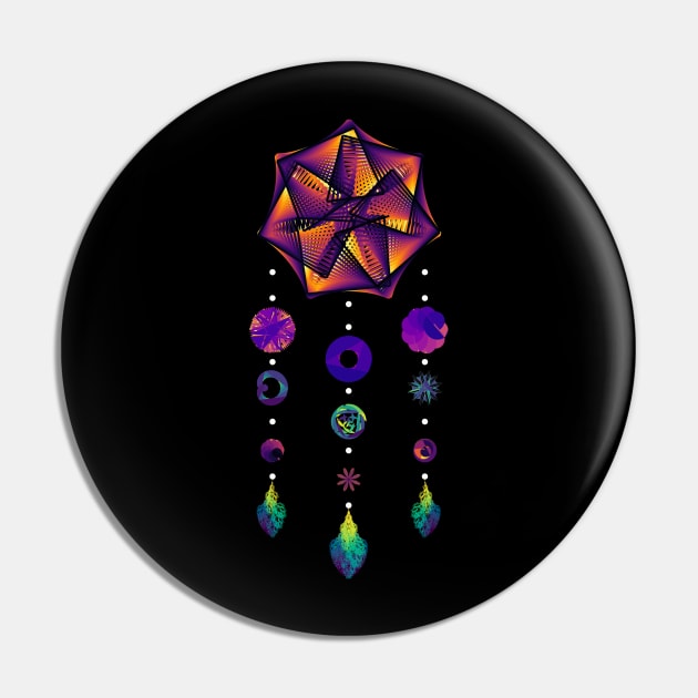 Dream Data Catcher | Maurer Rose Heptagon Inferno Black Pin by aRtVerse