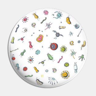 Cute Virus, Germ, Bacteria Pin