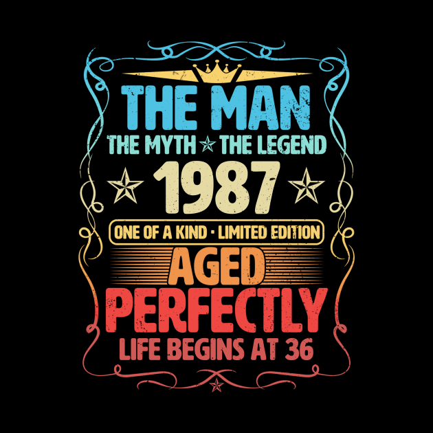 The Man 1987 Aged Perfectly Life Begins At 36th Birthday by Foshaylavona.Artwork