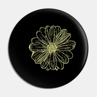 Sunflower Ink Print Pin