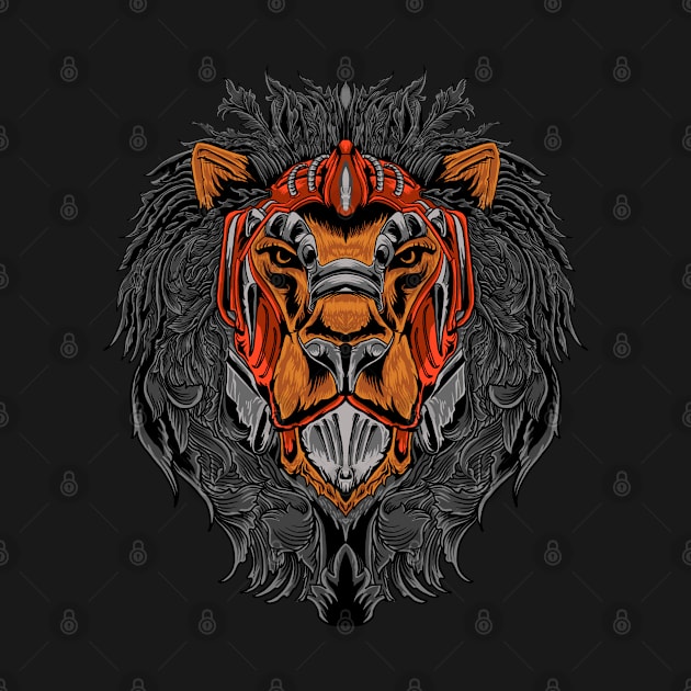 Wise Lion Mecha Head by mazyoy