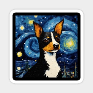 Rat Terrier Starry Night Magnet