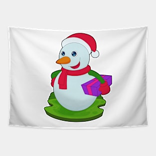 Snowman Christmas Package Tapestry