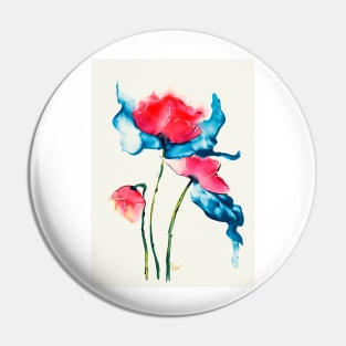 Poppies in Watercolour Pin