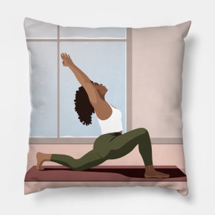 Yoga Pose Illustration Harmony and Balance Pillow