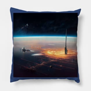 Interplanetary Spaceport Pillow