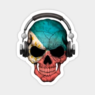 Dark Skull Deejay with Filipino Flag Magnet