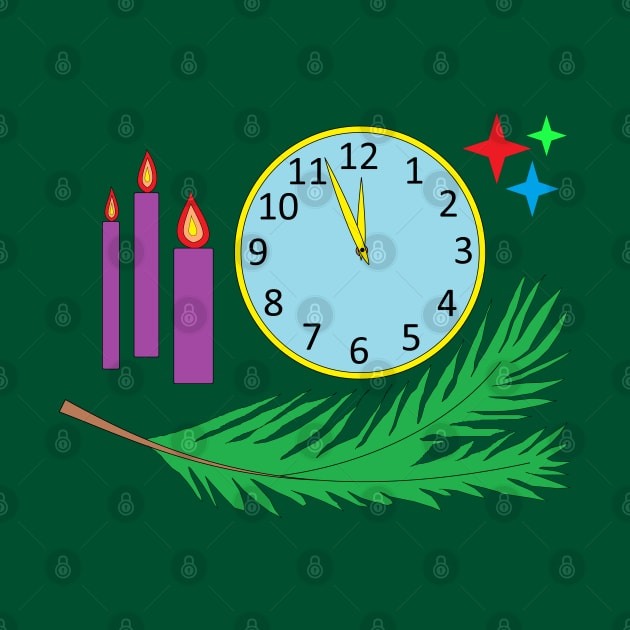 Limited Edition! Happy New Year / Candles and clock V1 by Vladimir Zevenckih