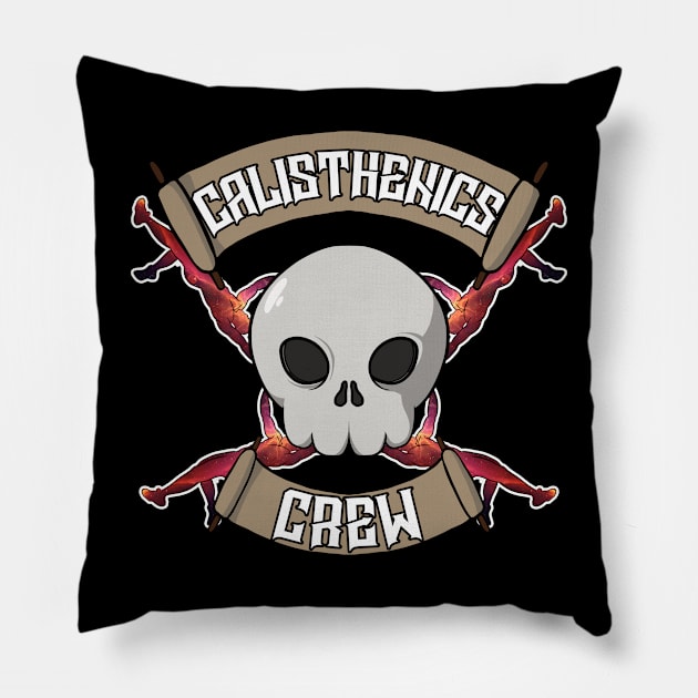 Calisthenics crew Jolly Roger pirate flag Pillow by RampArt