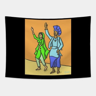 Bhangra Couple Dance Tapestry